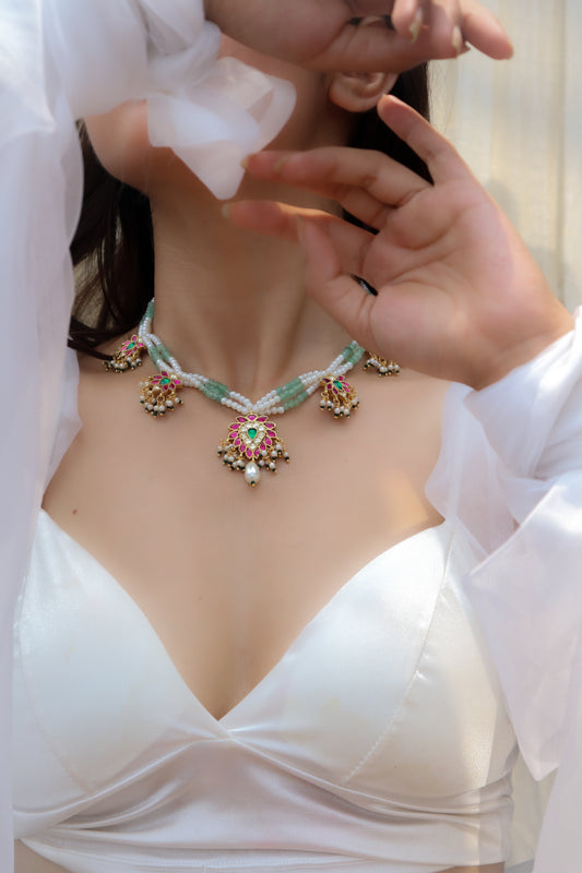 Parinaz Pink Kundan Necklace