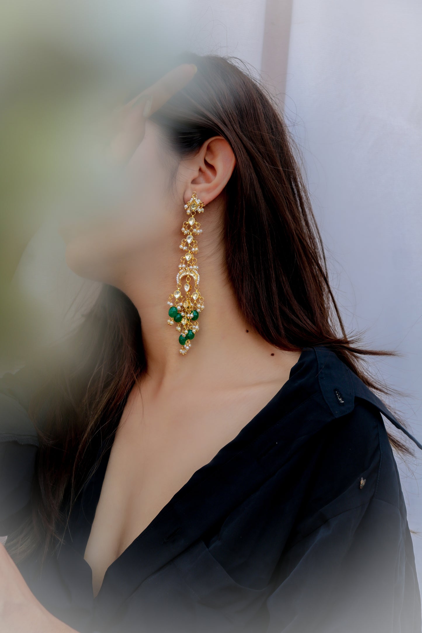 Samara Green Kundan Earrings