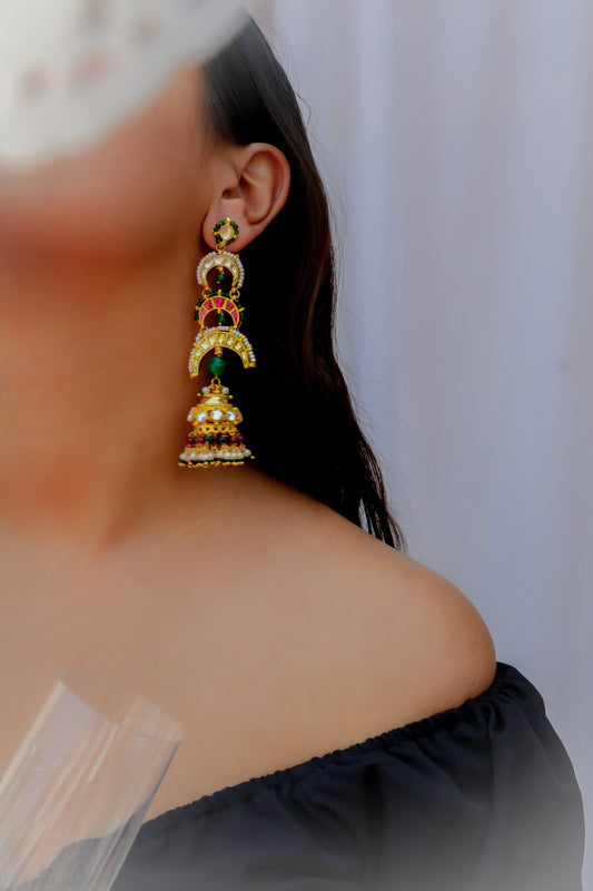 Parivash Pink Jhumka Earrings