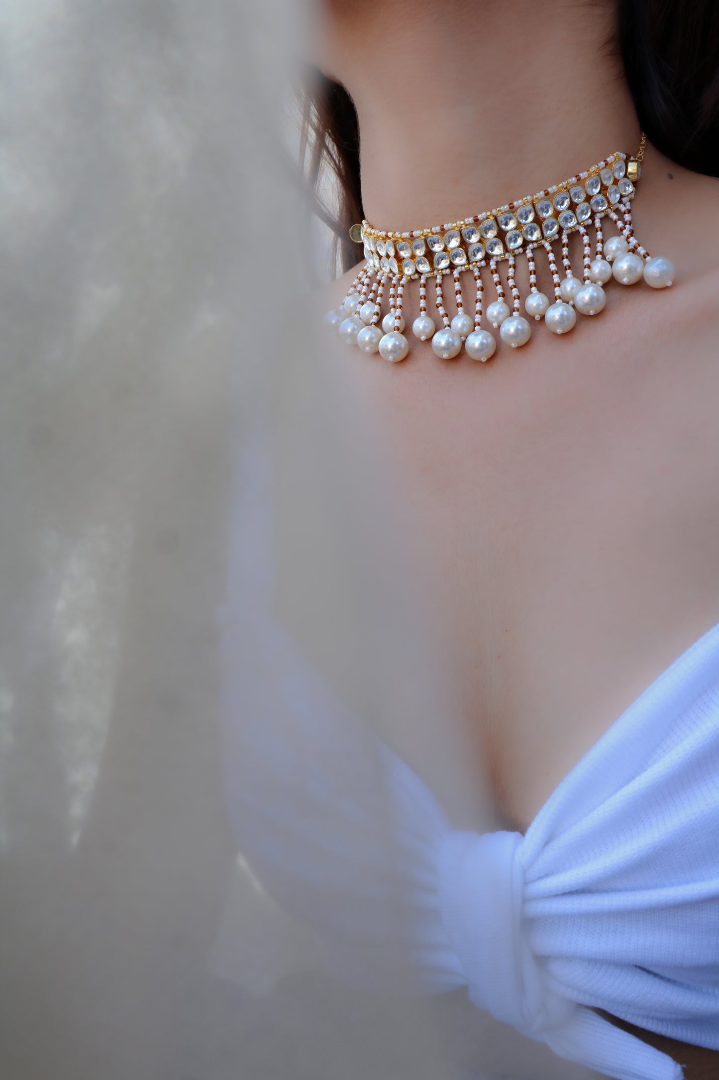 Darya Kundan Pearl Choker Necklace