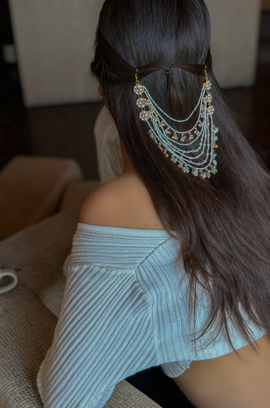 Mirayah Kundan & Pearl Hair Accessory