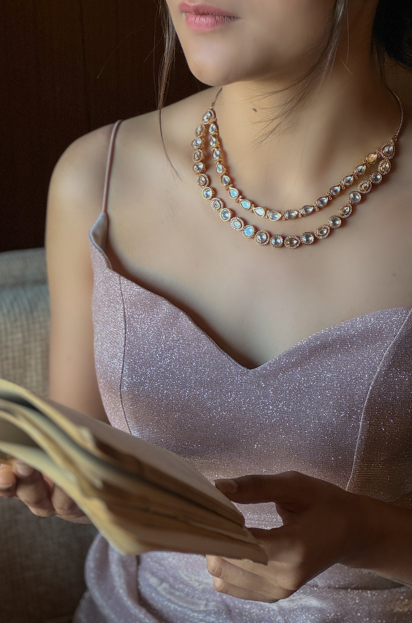 Ember Layered Polki Necklace