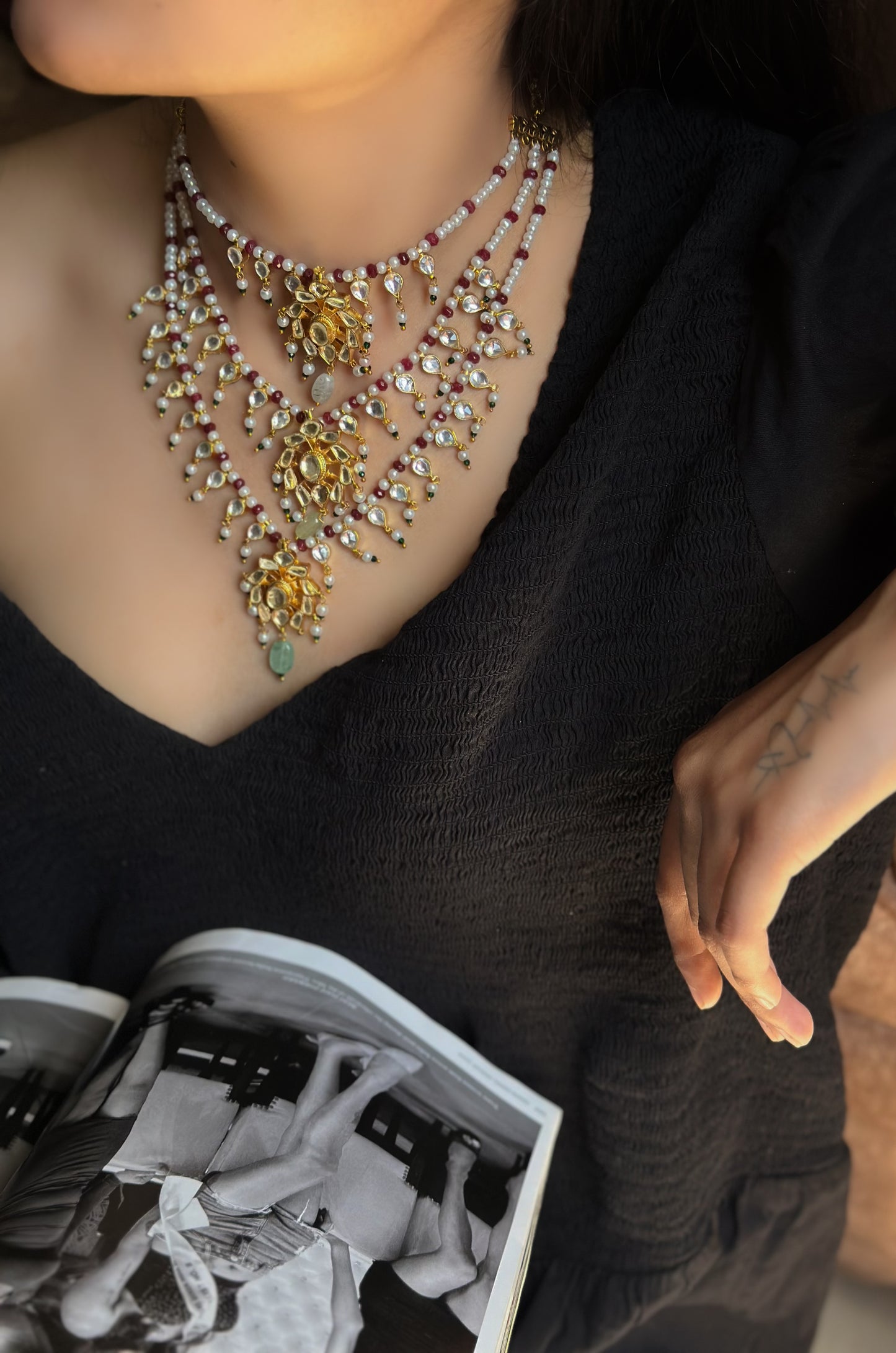 Daania Kundan Layered Necklace