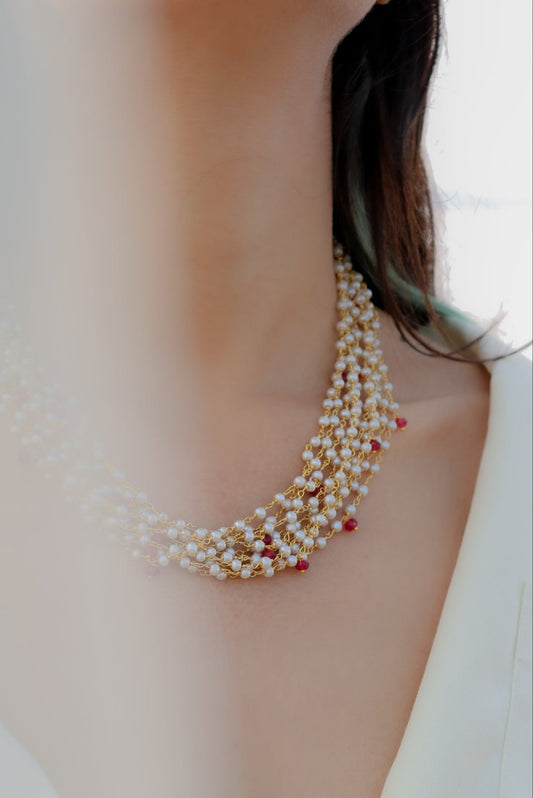 Inqa Red Pearl Necklace