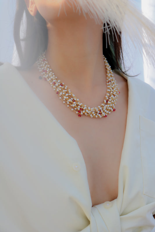 Inqa Red Pearl Necklace