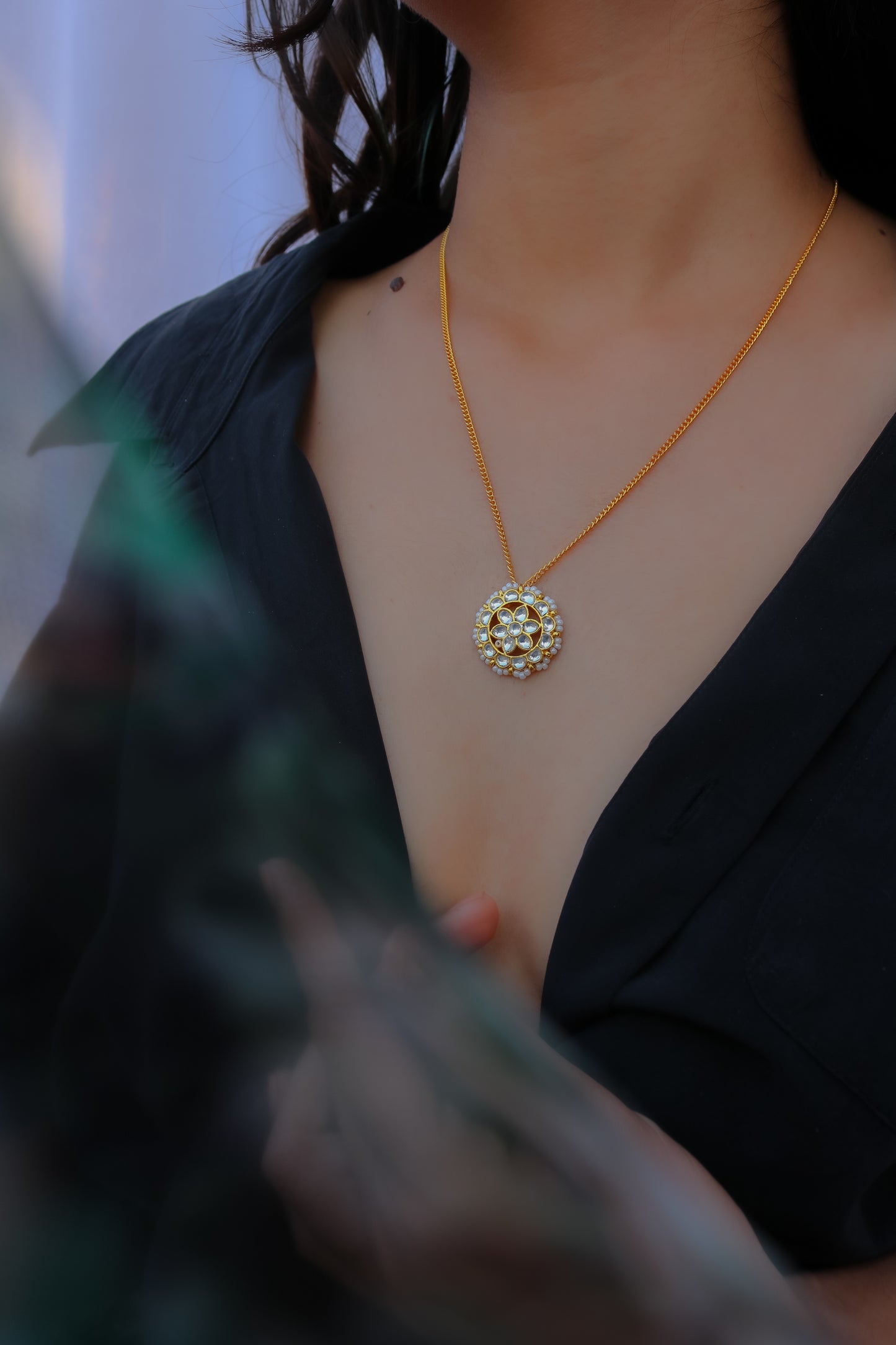 Rubina Kundan Pendant Necklace