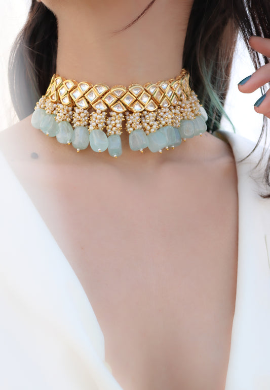 Millie Mint Kundan Necklace