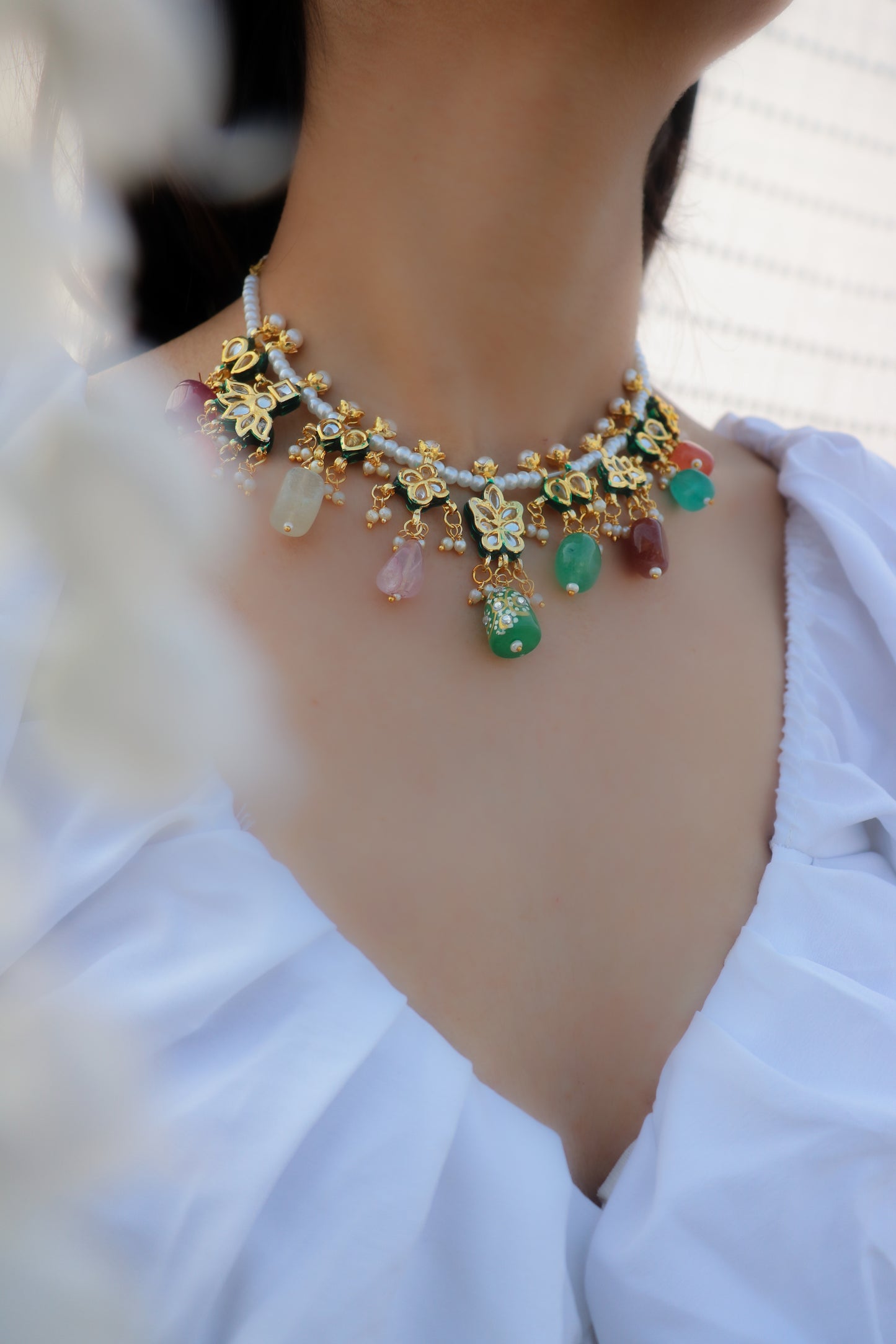 Anika Kundan Pearls Necklace