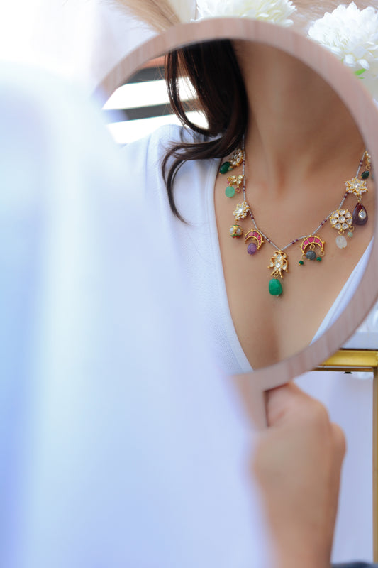Vesha Multicolored Kundan Necklace