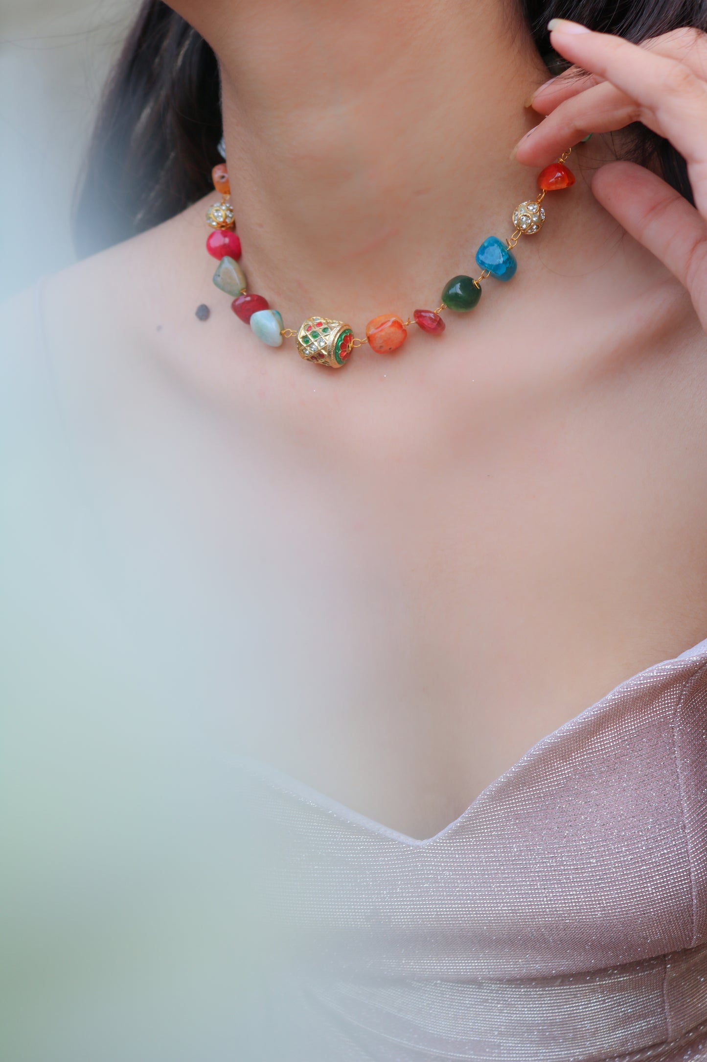 Kesha Multicolored Boho Choker Necklace