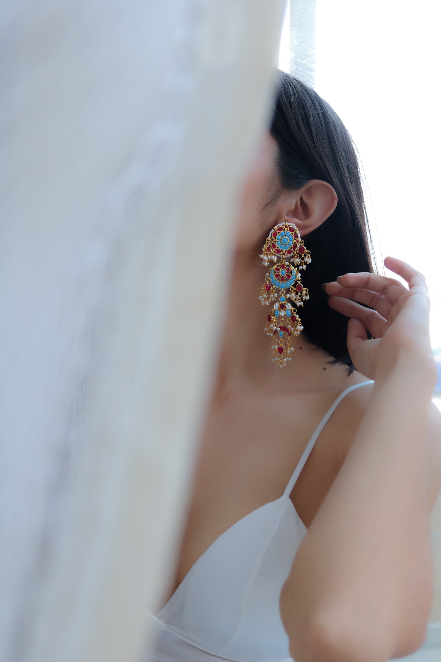 Fazia Turquoise Chandbali Earrings