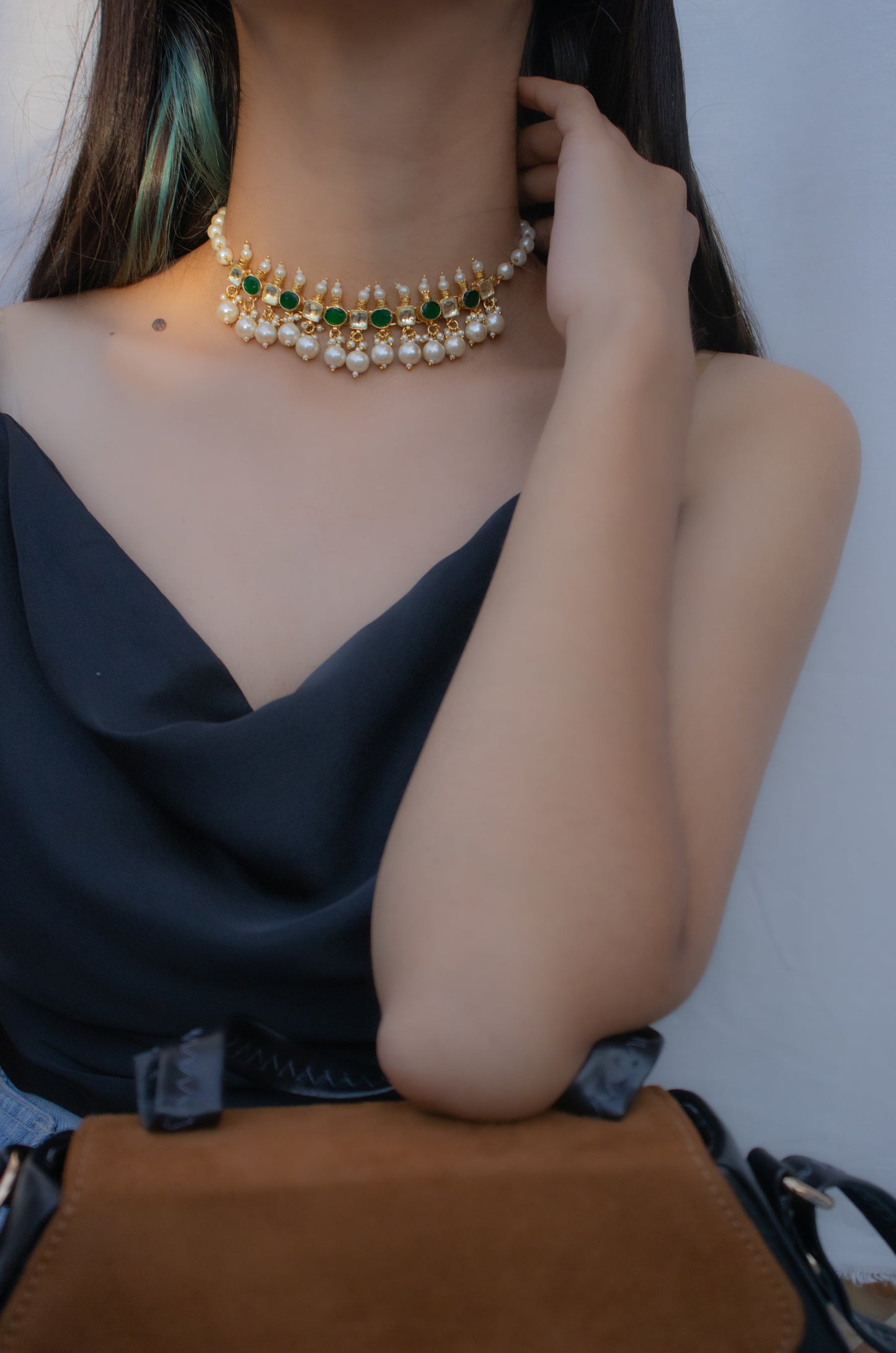 Ivy Green Kundan Choker Necklace