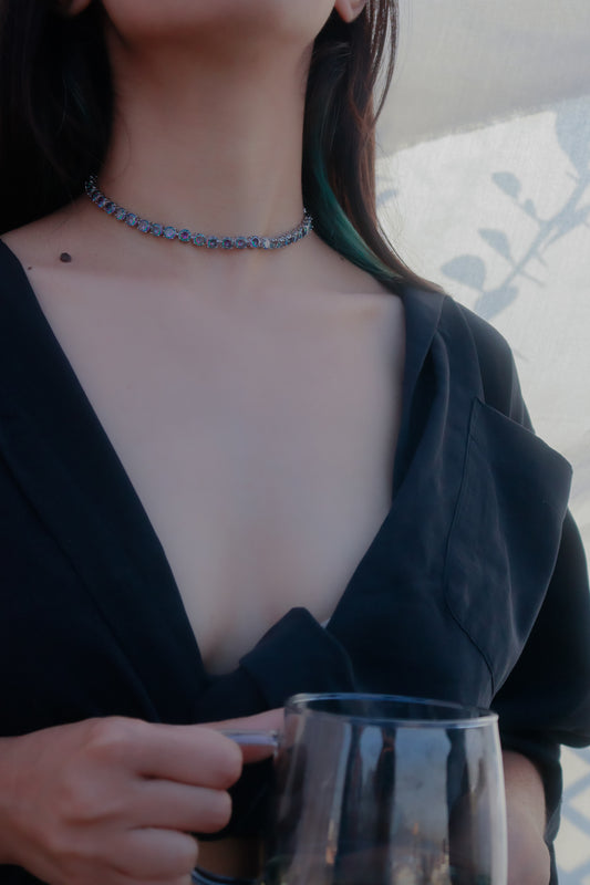 Tiya Mystic Topaz Choker Necklace