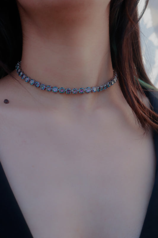 Tiya Mystic Topaz Choker Necklace