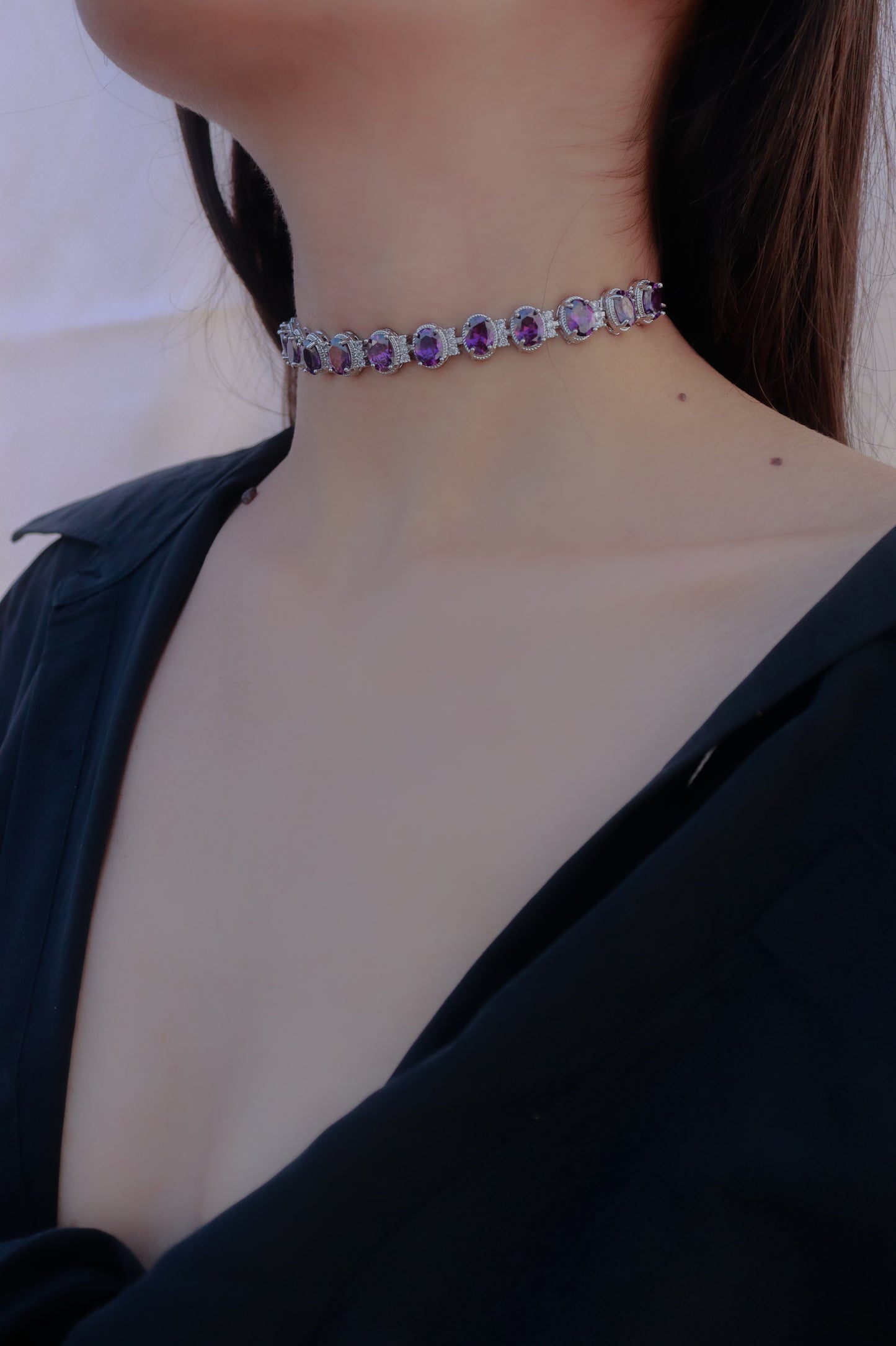 Ridha Purple Choker Necklace