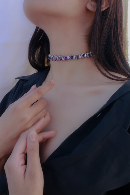 Ridha Purple Choker Necklace